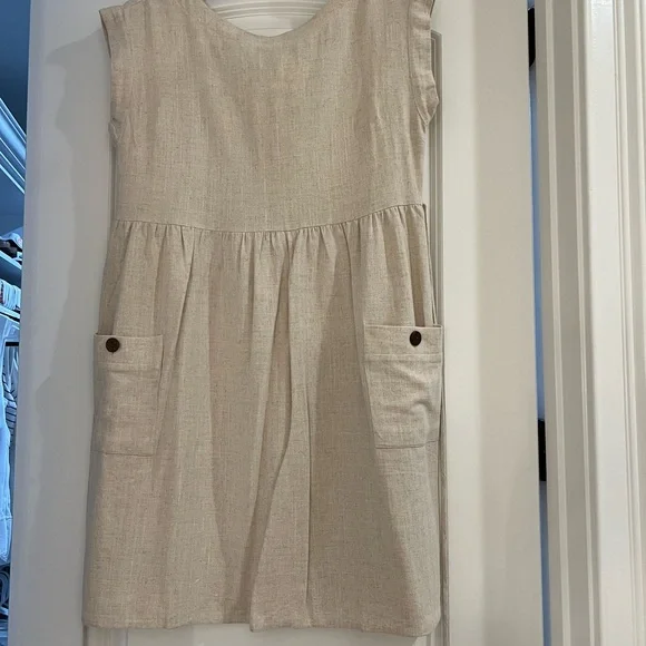 Monteau | Dresses | Monteau Los Angeles Linen Mini Dress With Tie Back |  Poshmark